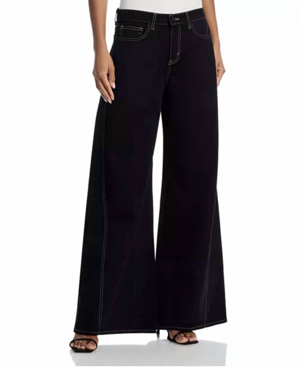 NEW L'AGENCE beau high rise wide leg jeans in black